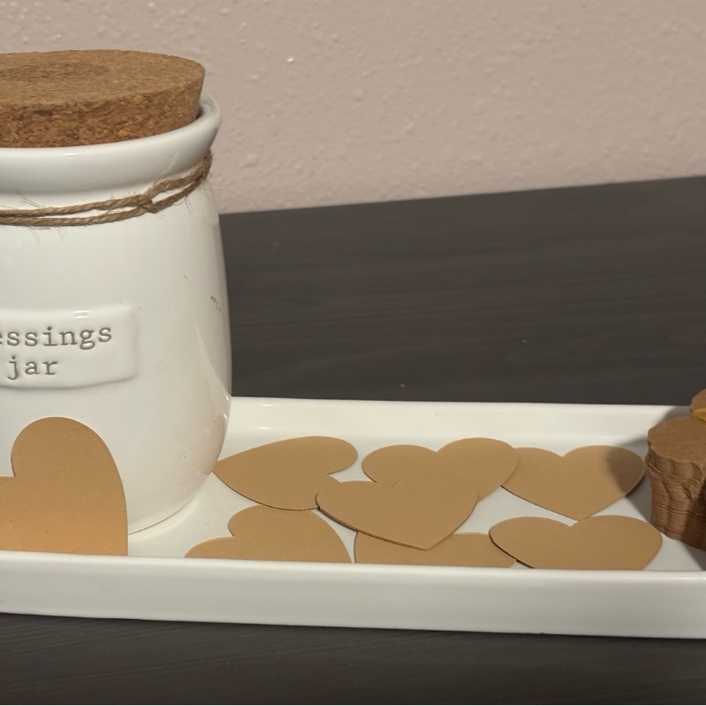 White Blessings Jar with Cork Lid